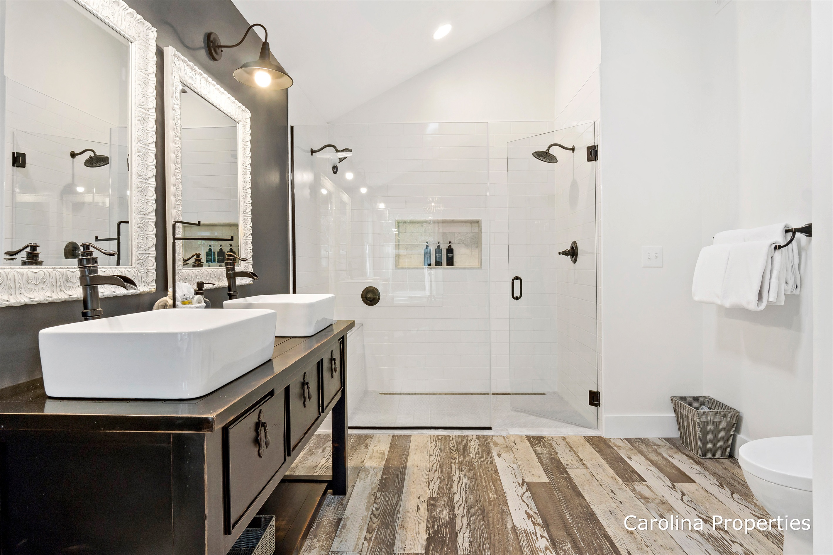 Master bathroom with large walk-in shower