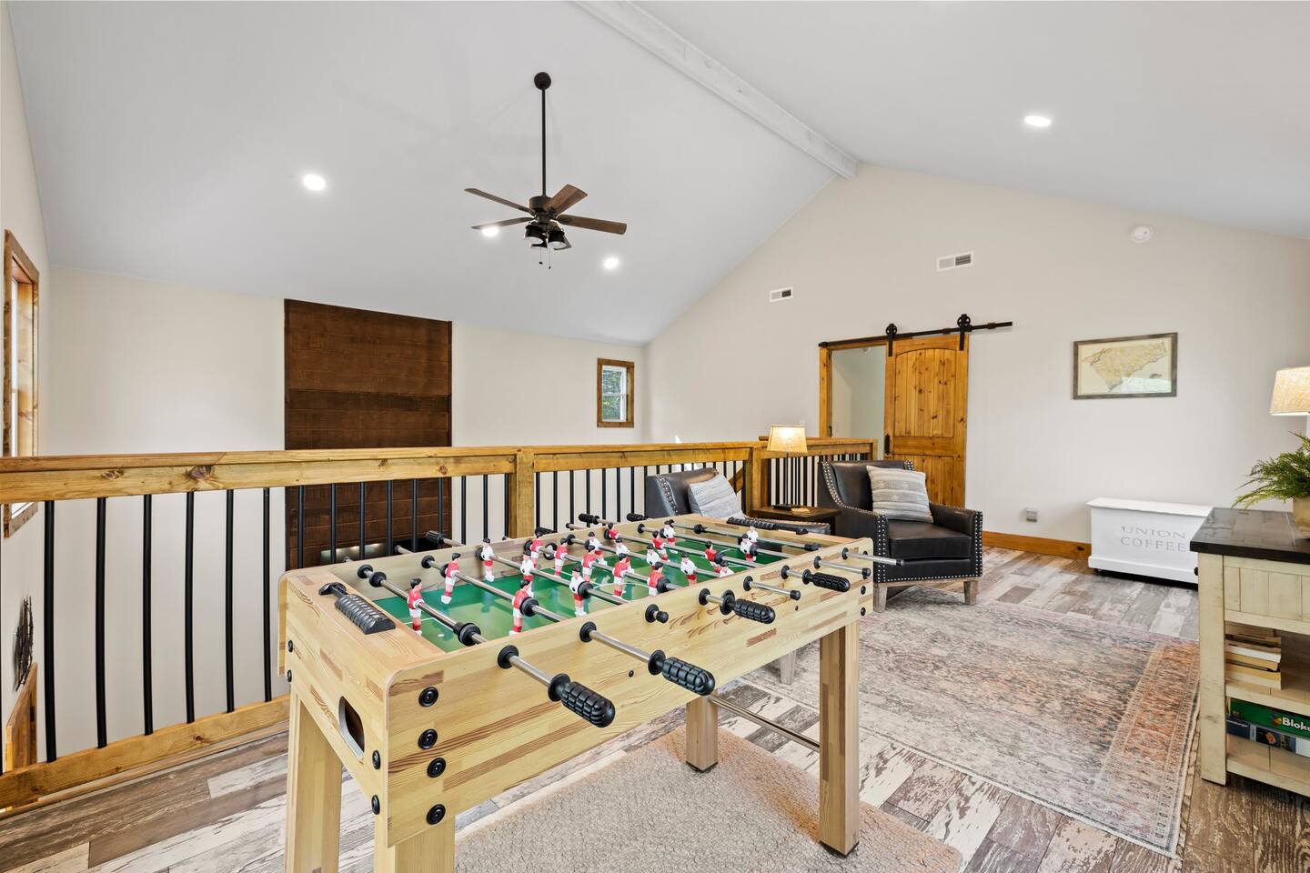 Gaming area up in the loft