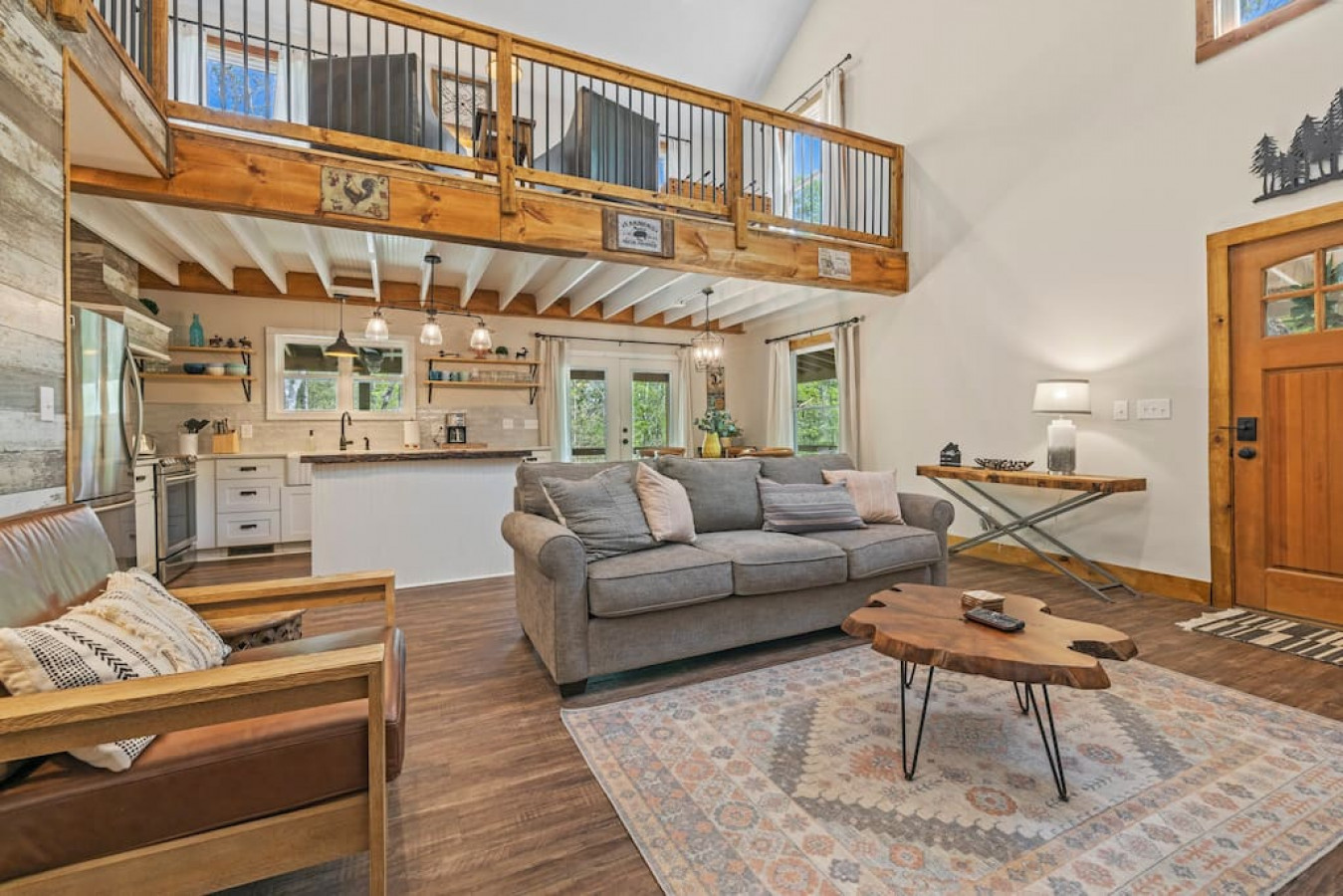 High ceilings up to the upper level