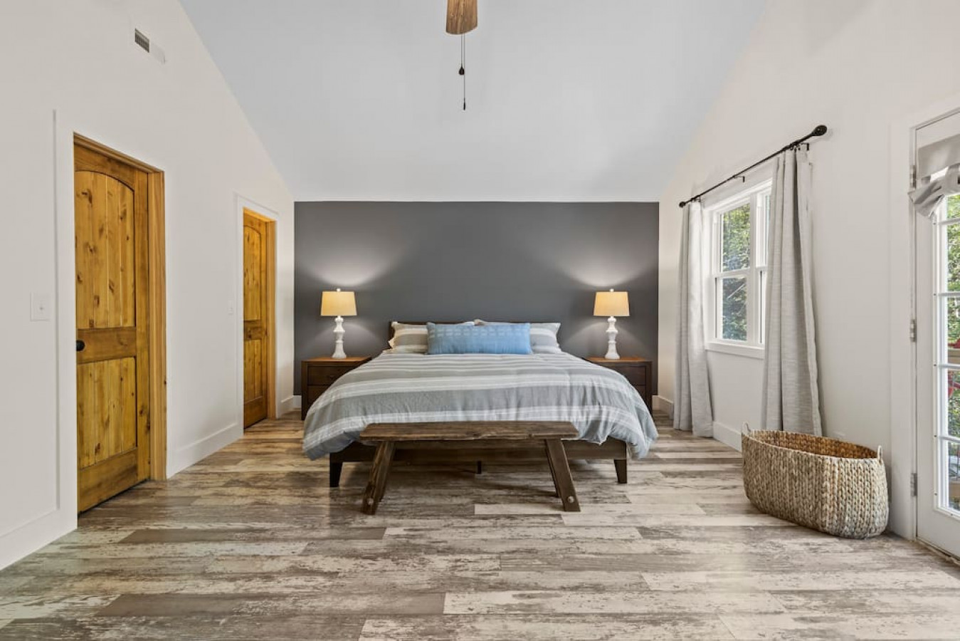 Spacious master bedroom on the upper level