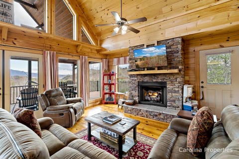 Open concept Living Room with gas fireplace