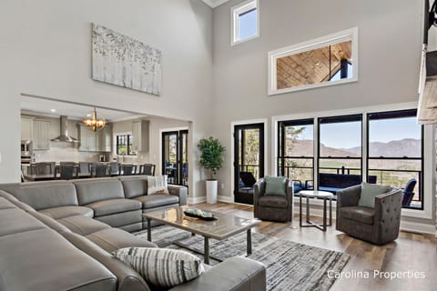 Large living room with vaulted ceilings