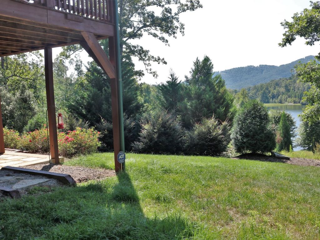 The view from the level and grassy yard. 