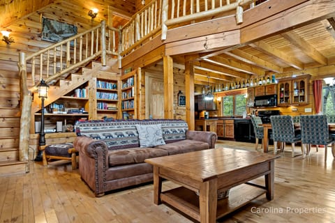 The staircase leading to the loft area