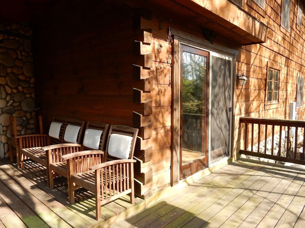 Extra seating on the side deck.