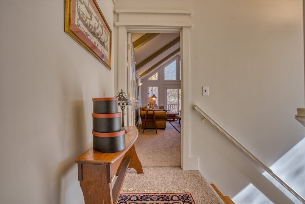 A short walk up the stairs to the guest bedroom and game room