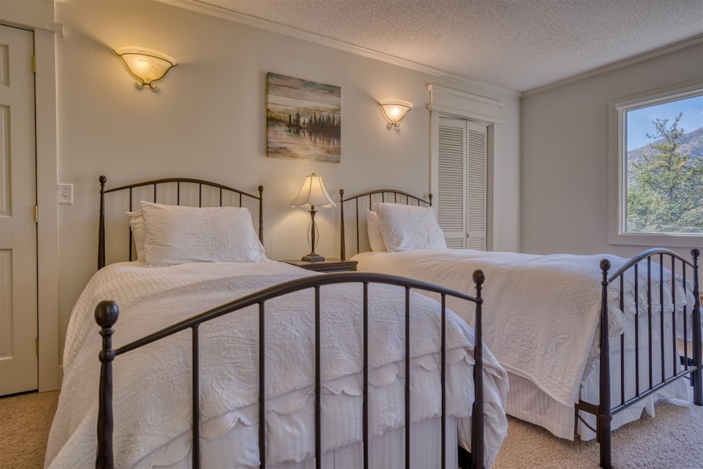 This double twin guest bedroom elegantly situated