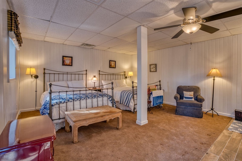 Downstairs basement guest room has a private entrance and two queen-size beds