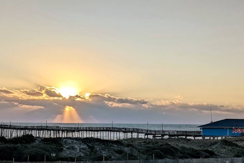 VIEW FROM 3rd LEVEL DECK - Our Dare Dream at Avon Pier-Ocean View Cottage - Avon