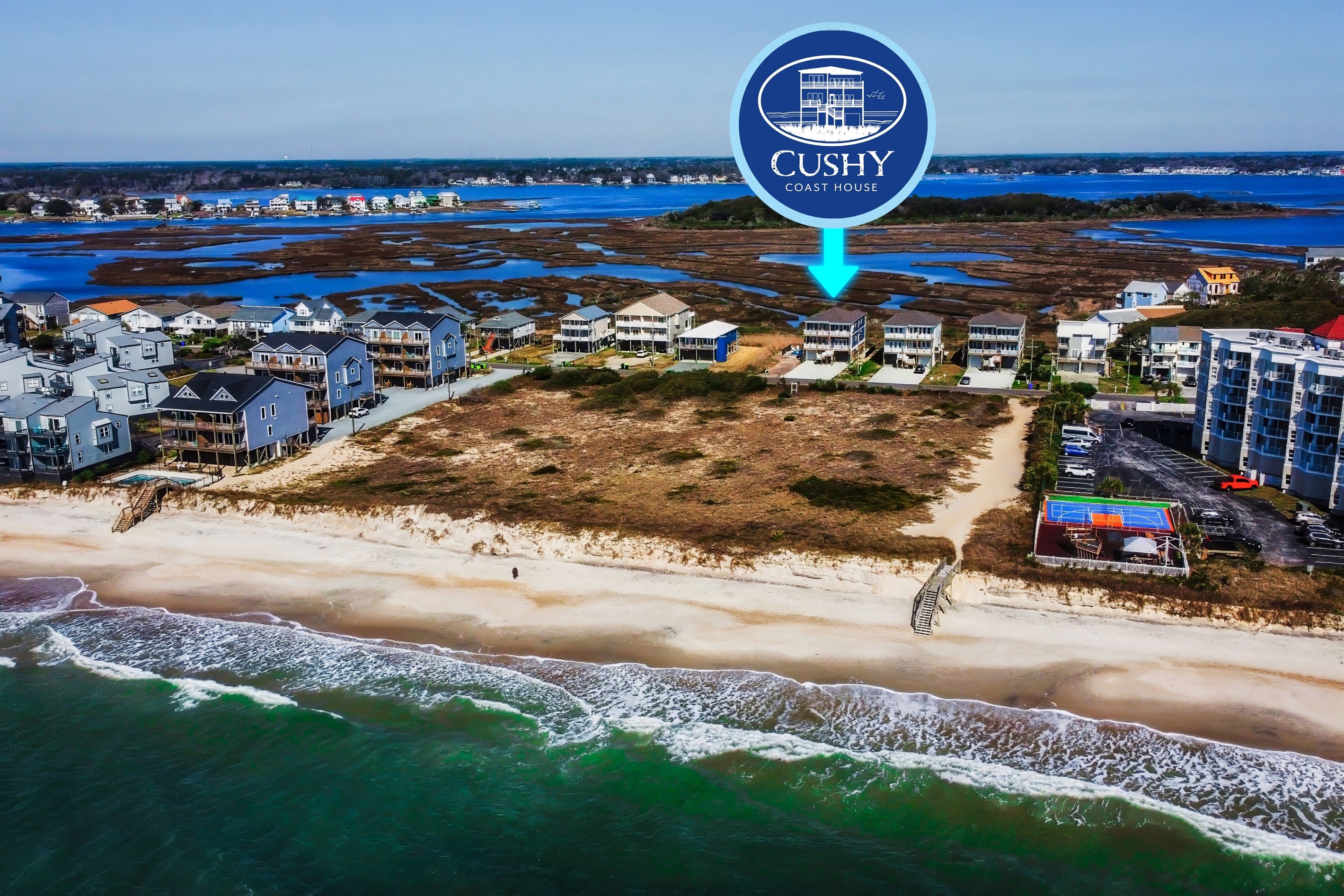 Unbeatable location!  The sound is directly behind you and the ocean is just across the street with direct beach access!