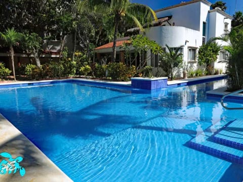 Outside the Villa's Door is the Largest & Most Beautiful Pool In Akumal