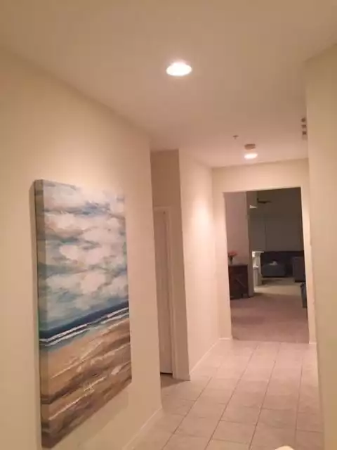 Hallway from living space to bedrooms