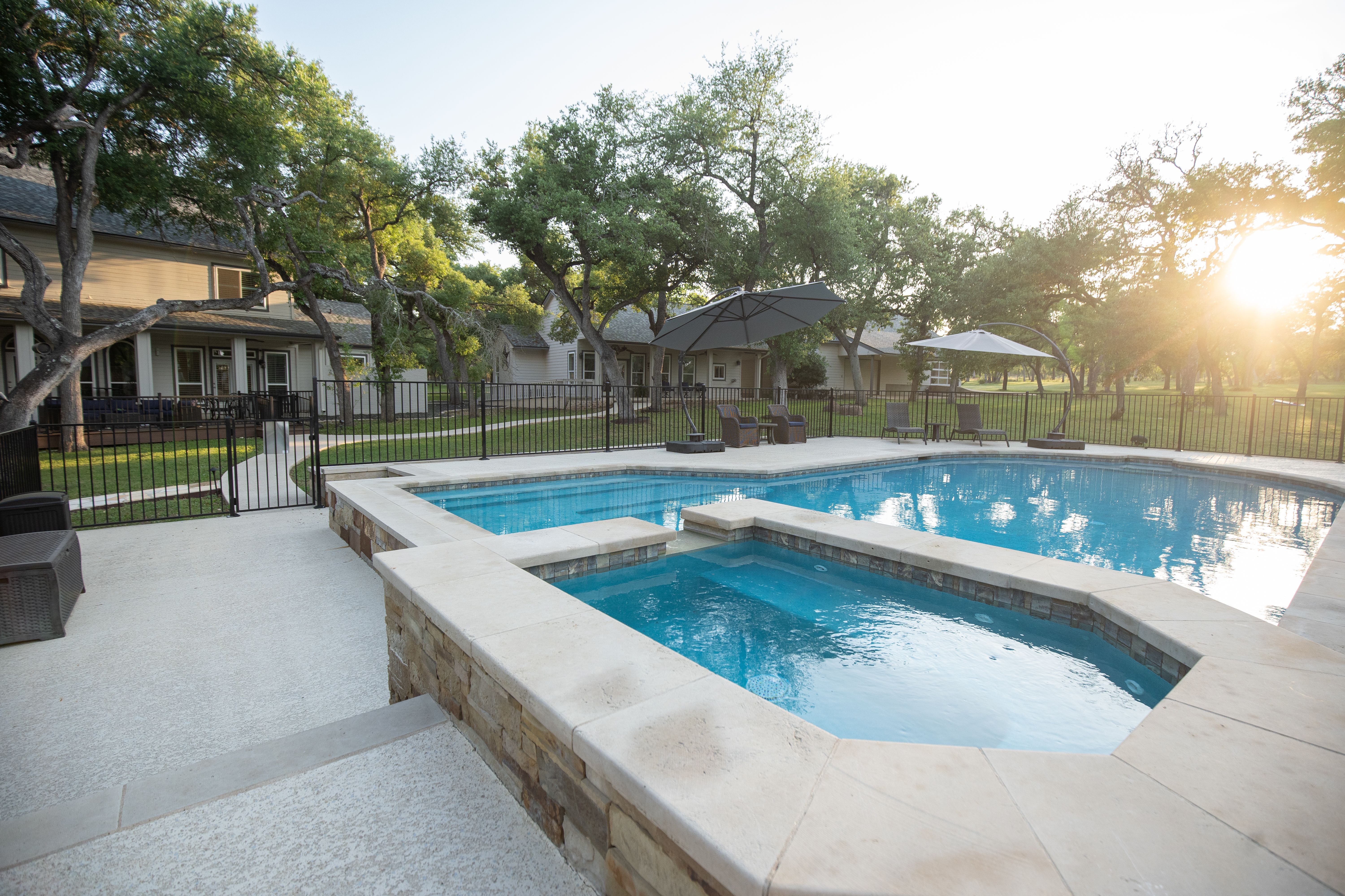 Pool at sunset