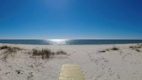 View from private boardwalk looking toward the beach