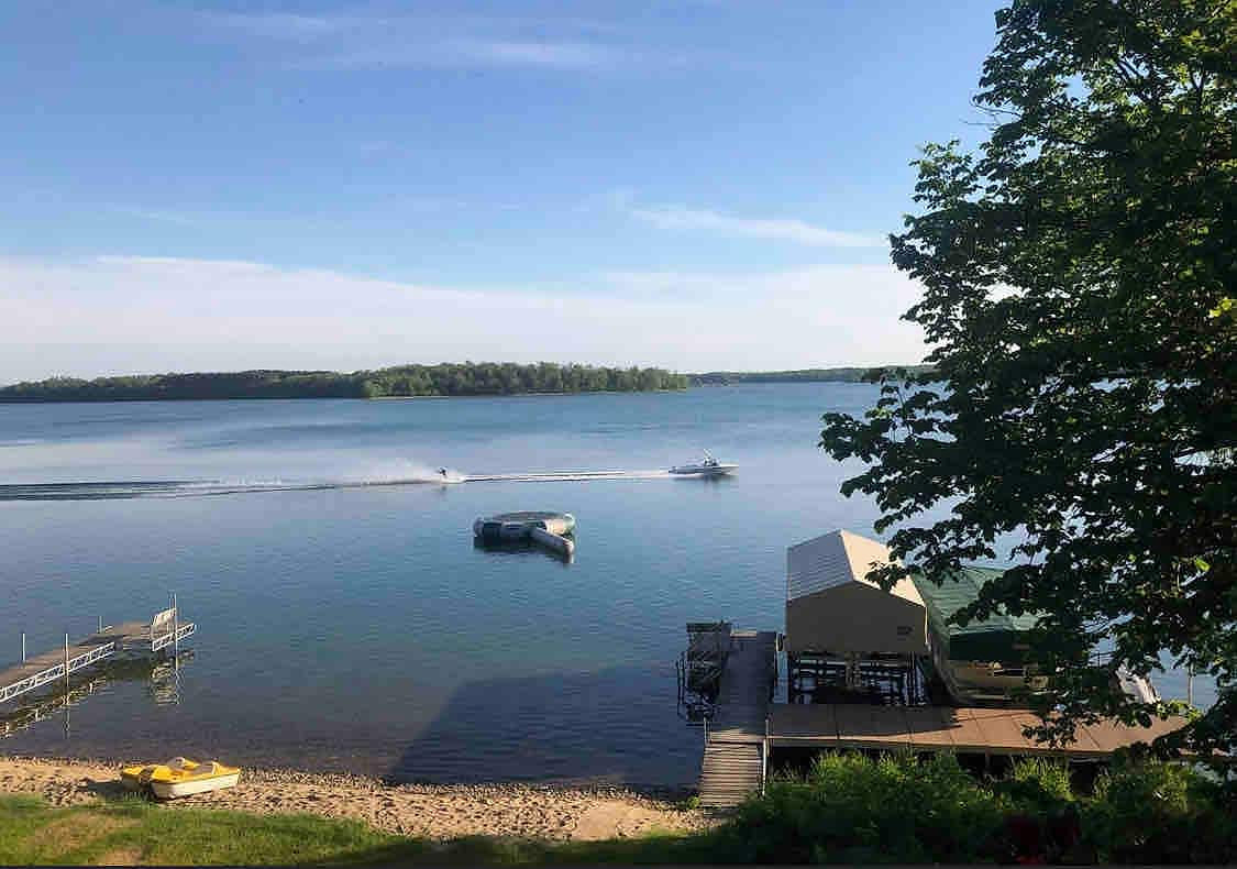 This is the current configuration of the docks and lifts.  The dock on the left is wide open for tying up your own boat.   