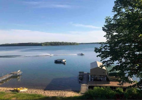 This is the current configuration of the docks and lifts. The dock on the left is wide open for tying up your own boat.