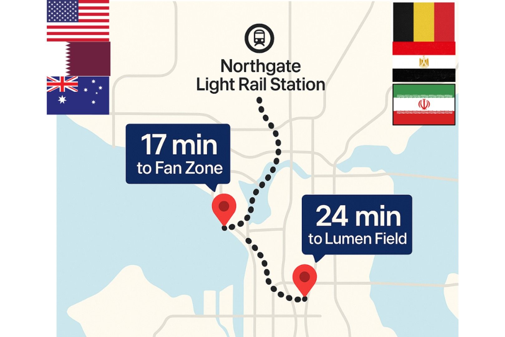-Perfect FIFA Location! Direct Light Rail to Fan Zone & Lumen Field