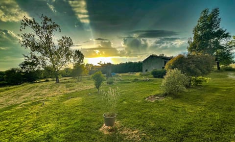 Cottage garden at Sunset