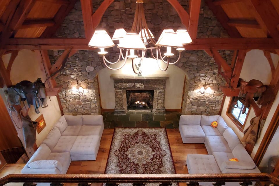 Looking down from the loft.