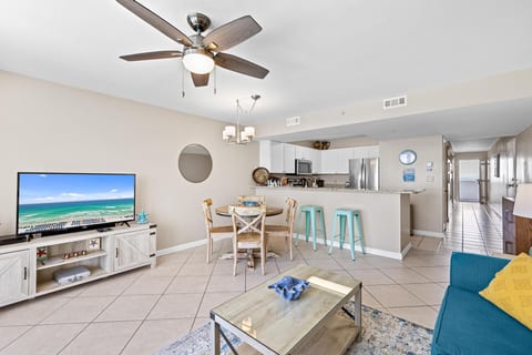 Living room and dining area