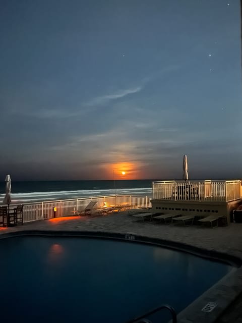 Pool deck sunrise views