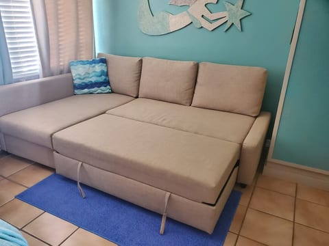 Sofa opens up to a queen bed