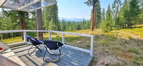 Sit on the deck and enjoy mountain views, wildlife and big Montana skies.