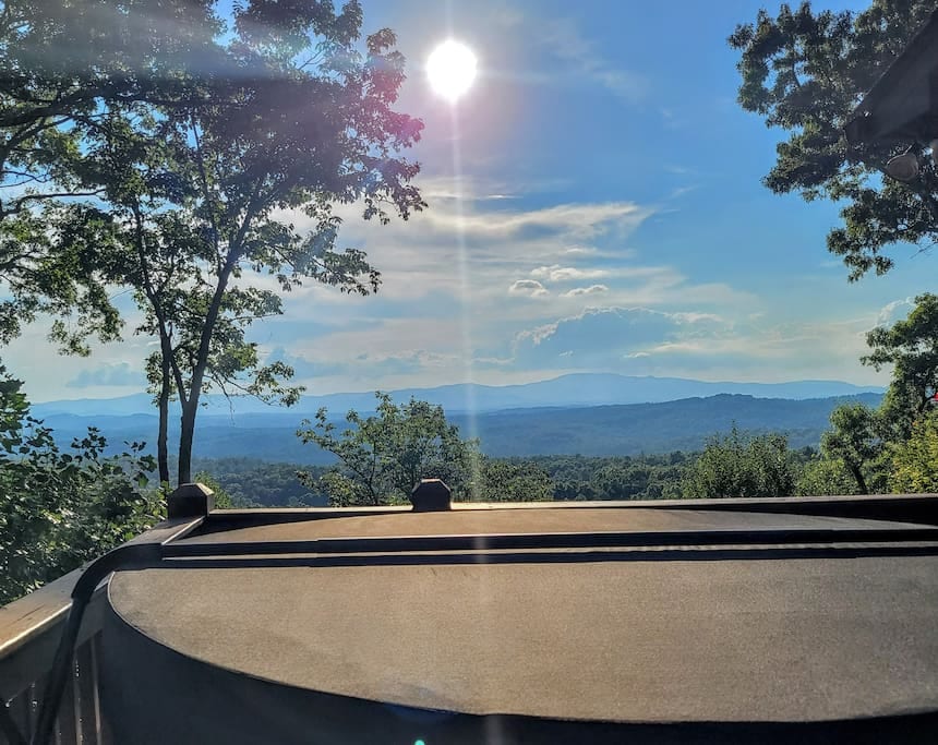 Enjoy year round views of the Cohutta Mountain Range as you enjoy the spa.