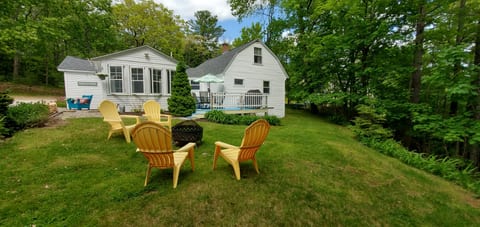 Side yard and deck.