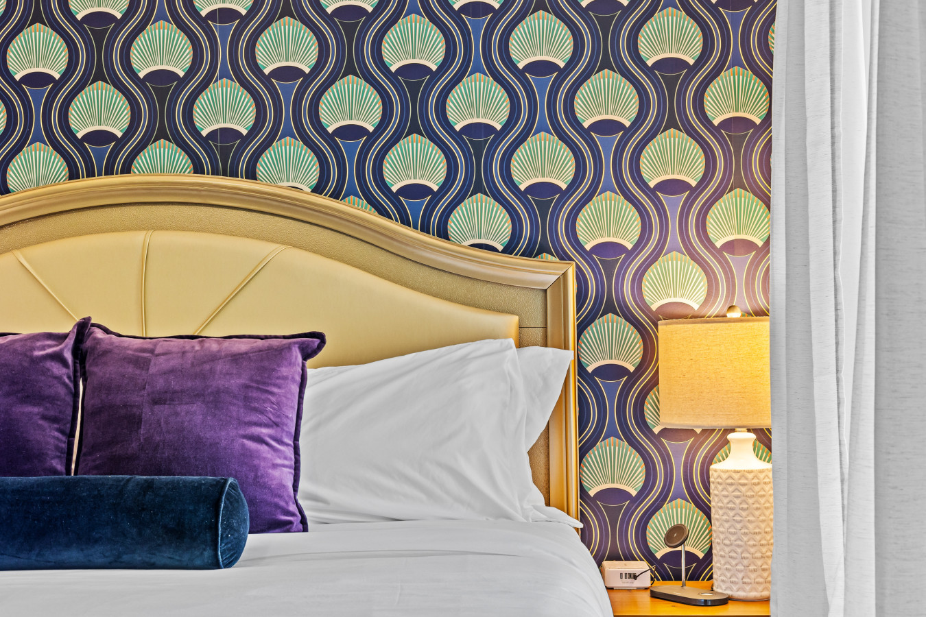 That wall and lampshade combo is giving serious contrast vibes.