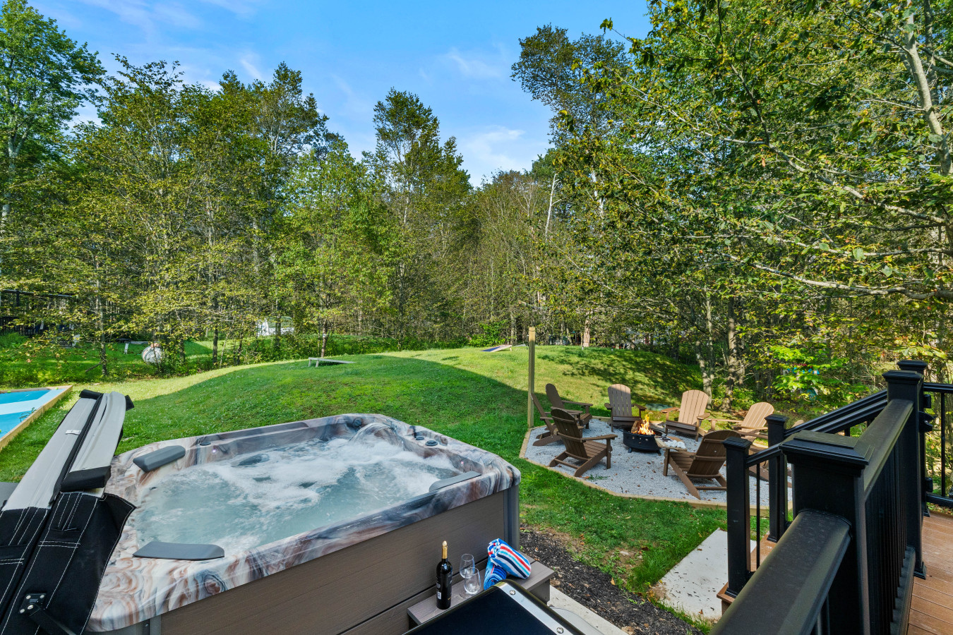 End your day with a soak under the stars.