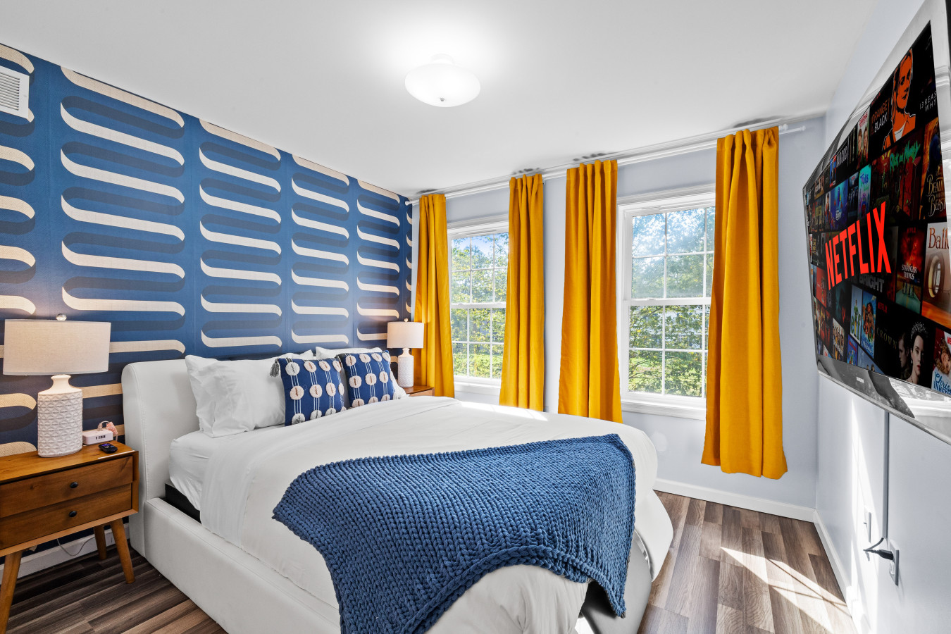 Enjoy your favorite shows in bedroom 3, complete with a smart TV.