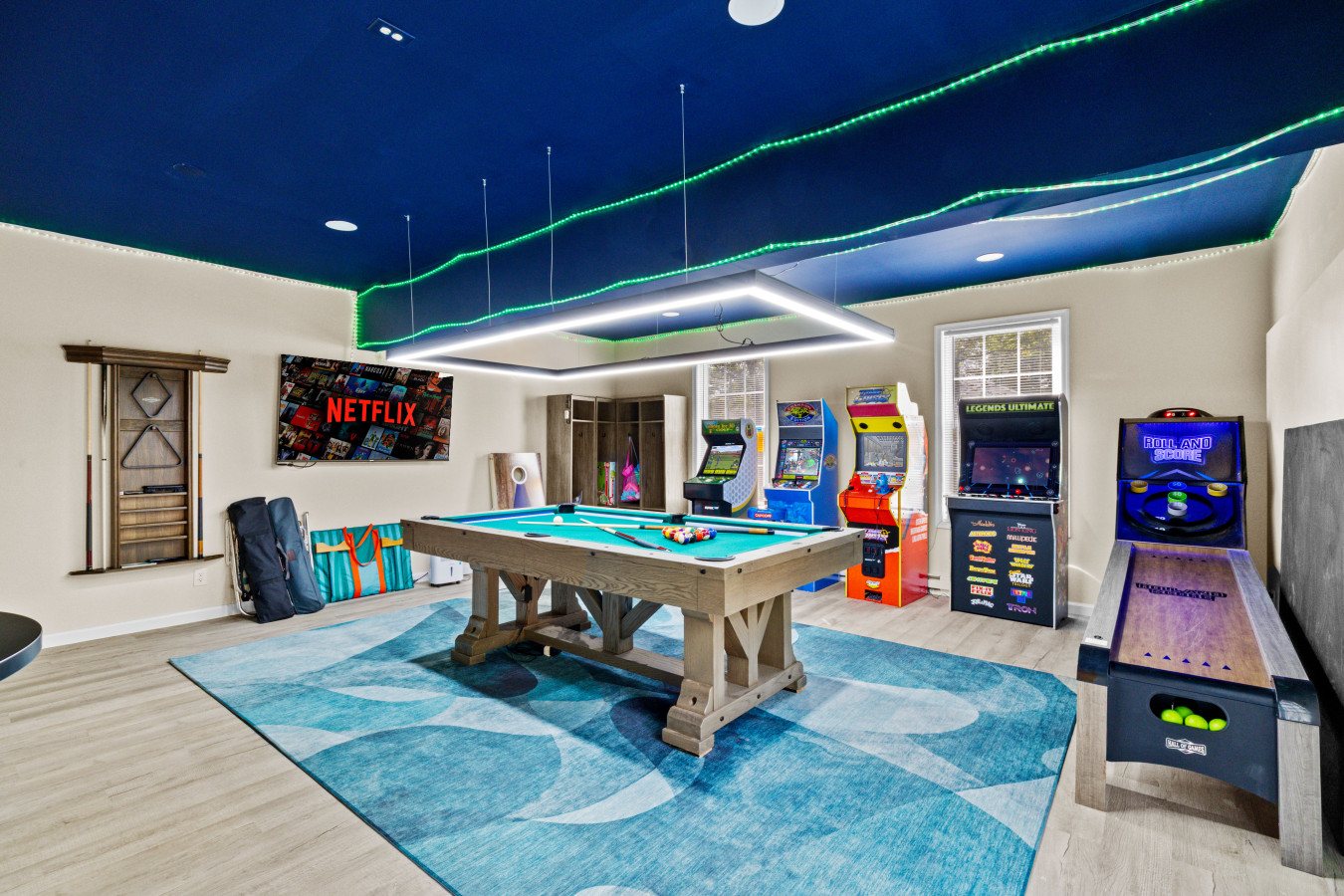 Ultimate Game Room: From skeeball showdowns to pool and ping pong battles, plus arcade classics and a smart TV for chill time — this is where game night becomes legendary.