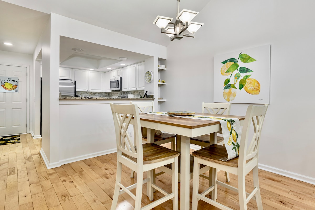 Separate dining for 4. High chair available in home.