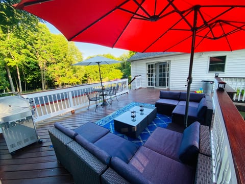 Outdoor spacious deck with propane grill