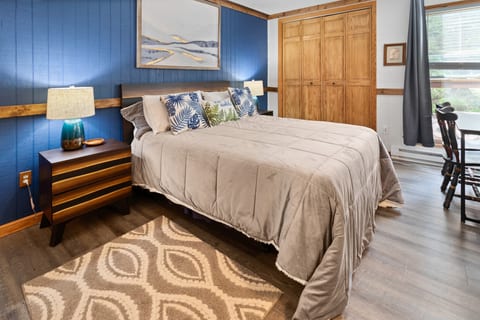 Bedroom #1 with oversized Queen bed and therapeutic mattress
