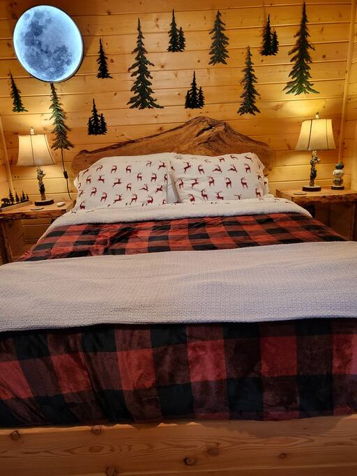 Queen bed, Lamps with USB ports,