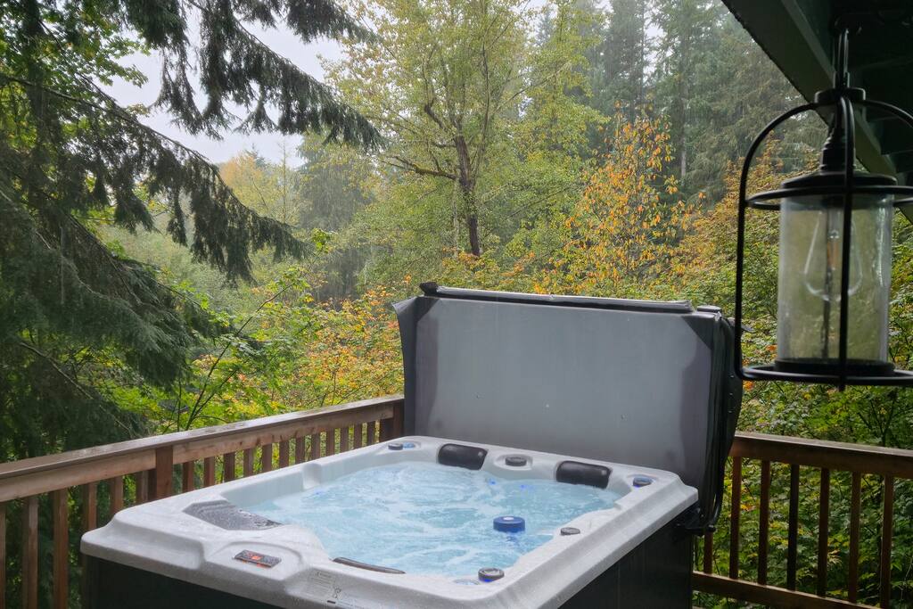From a guest "A quaint, hidden gem among the trees! Star gazing from the hot tub is a memory not to be forgotten. Thank you!"