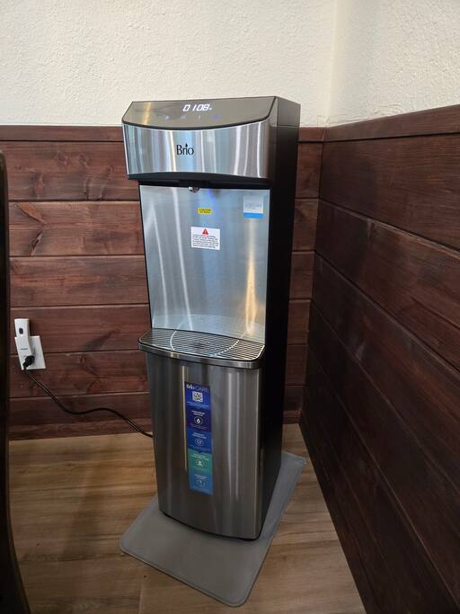 Hot/cold water refill your bottles before your next adventure.