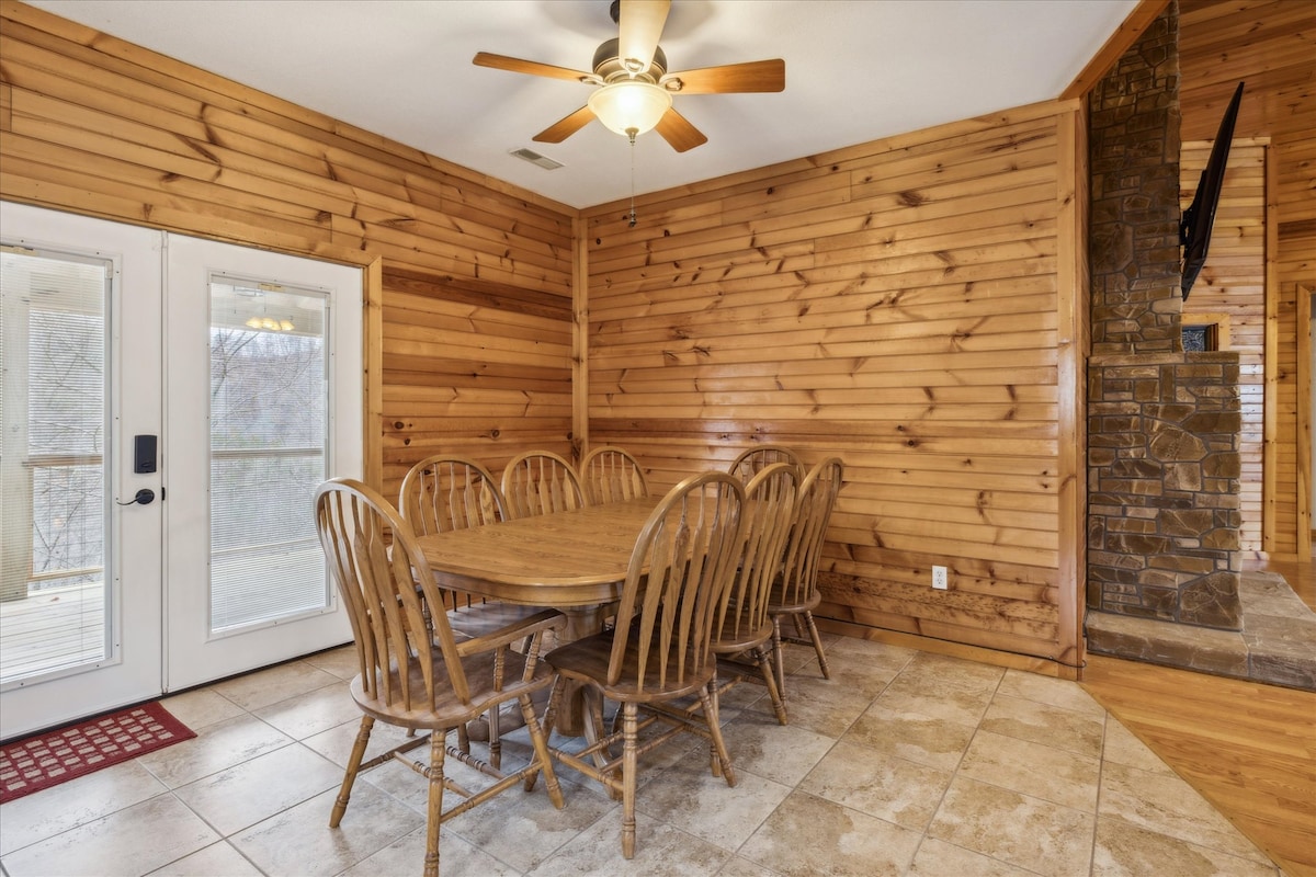 Gather around the spacious wood table for memorable meals and laughter!