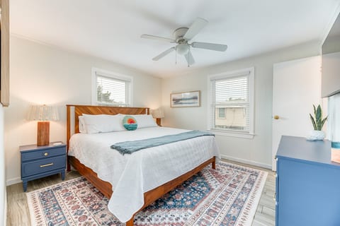 Brand new king mattress and 50" smart tv for your entertainment and comfort when it's time to wind down for the night