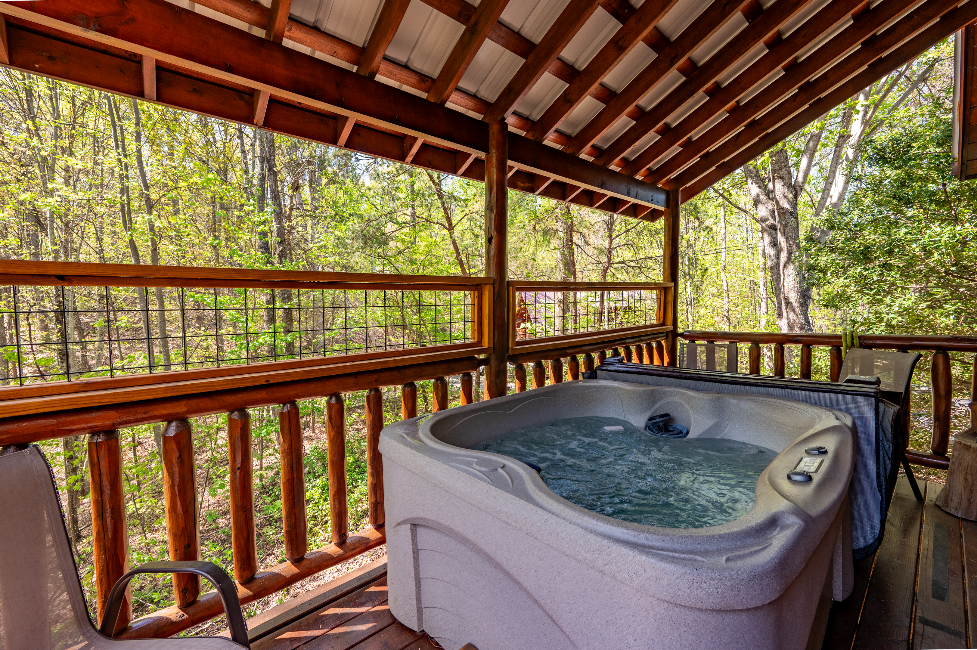 Sit back and unwind in the hot tub