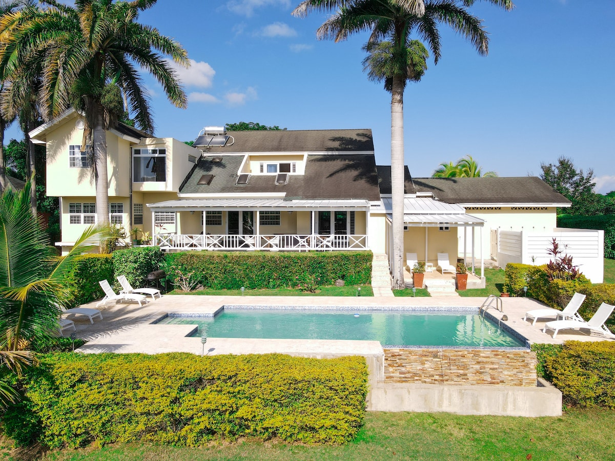 Back of the house with pool and outside patio