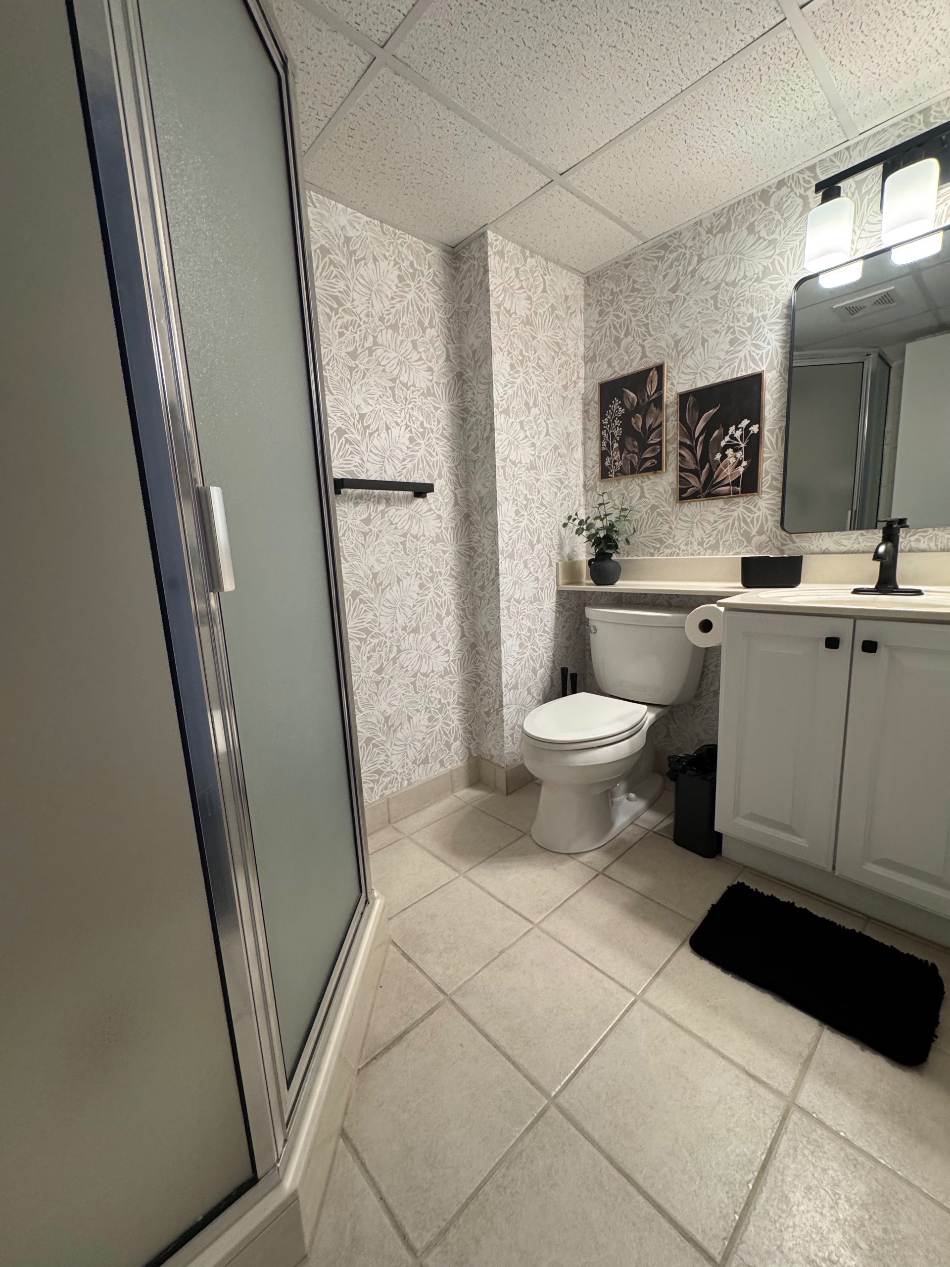 Hall bath with shower