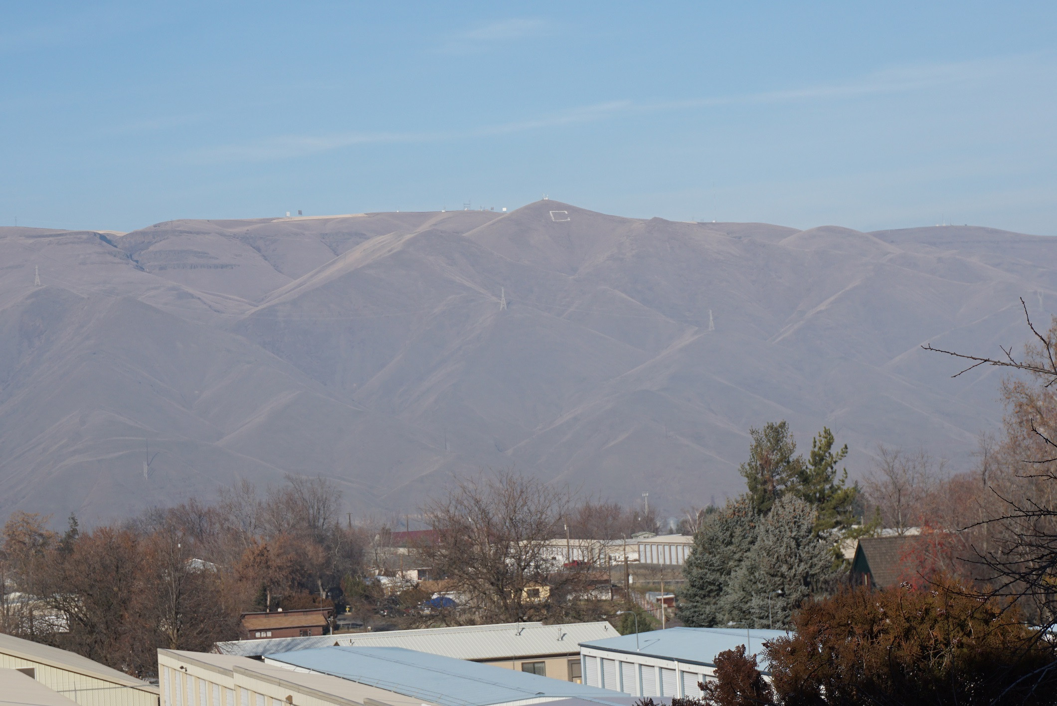 Scenic view of the Lewiston hill from our house
