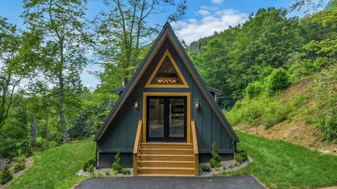 Front View of Aframe Cabin