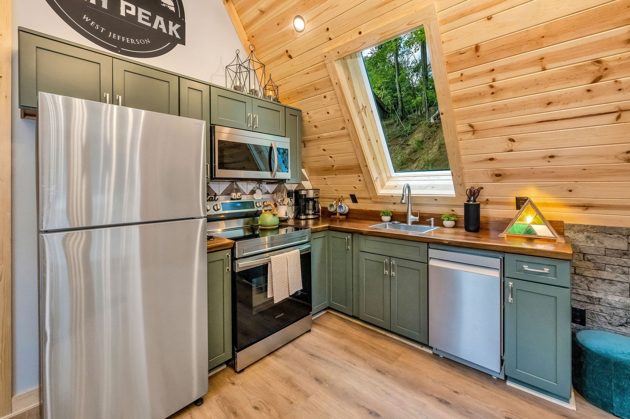 Full Kitchen with all appliances and necessities Full Kitchen with all appliances and necessities - High Peak Aframe Cabin - West Jefferson