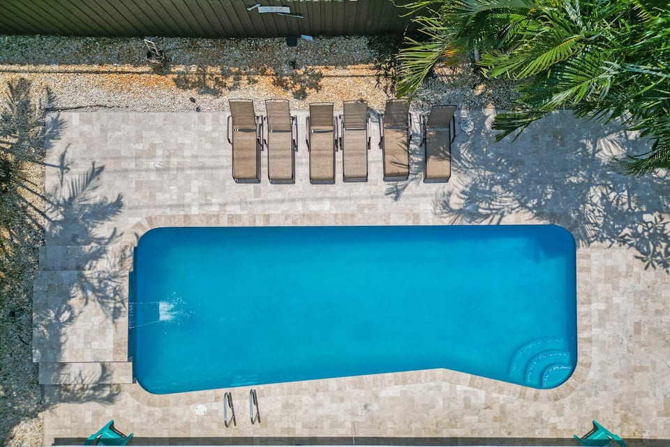 Lovely large pool with waterfall at Villa Verde
