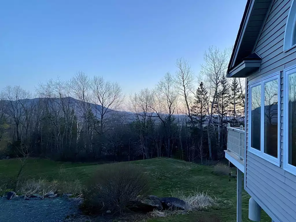 Dusk from the deck - Alder Brook Lodge - Jefferson