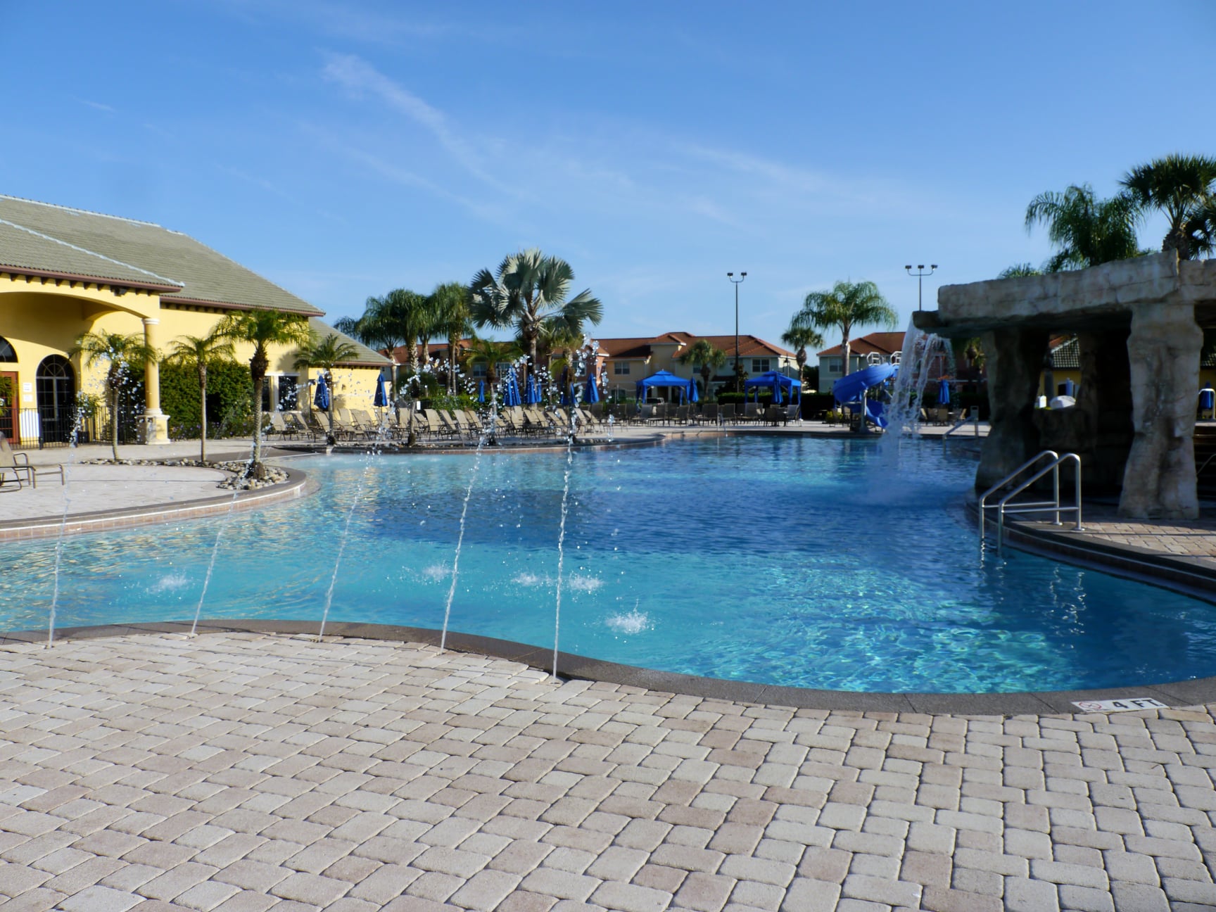 The grotto offers a waterfall above and a Jacuzzi under!